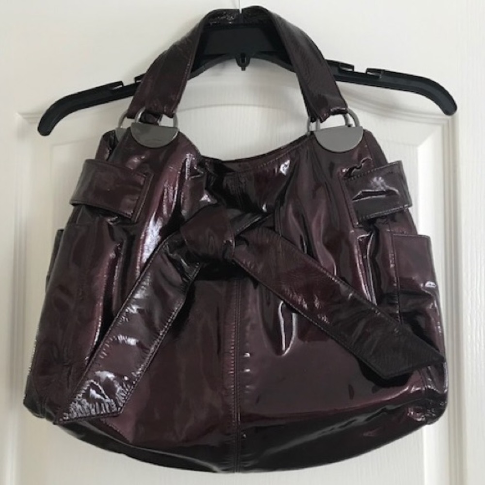 Kooba Elisha Patent Leather Bow Shoulder Bag